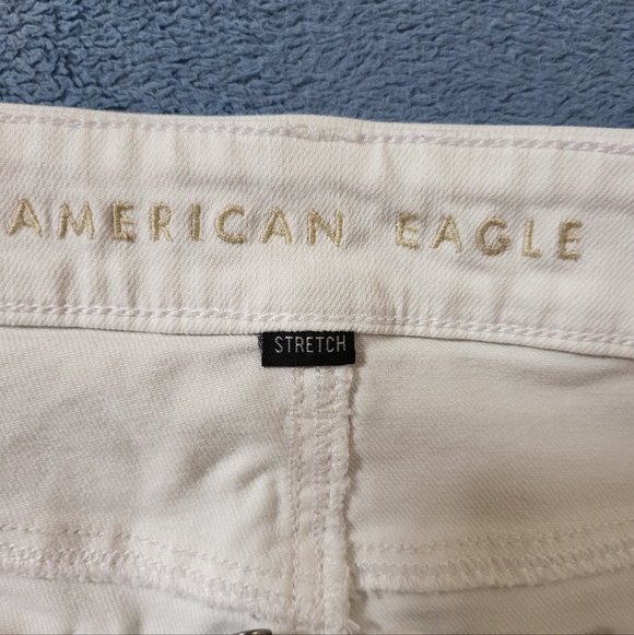 American Eagle Button Fly Jeans Women's 16 Short White Stretch - Picture 8 of 10